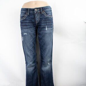 Silver Jeans Eden Bootcut Flare 26 (28 X 32) Women's Jeans Dark Wash Distressed